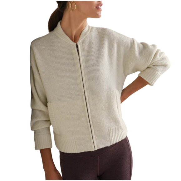 Rhone women's Westside Full Zip Cardigan Sweater size M medium sand stone ivory - Picture 2 of 12